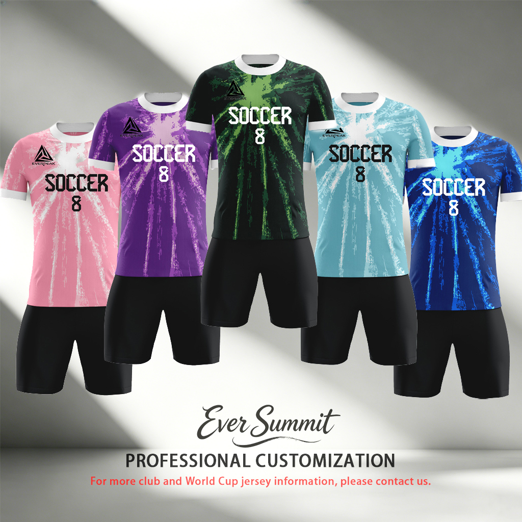 Ensemble de maillot de football imprimé Splash personnalisé pour hommes, uniforme de Football respirant à séchage rapide avec short, nom et numér
