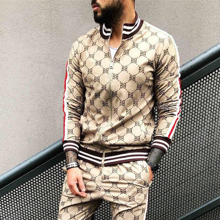 Luxury Mens Fashion Brand Monogram Tracksuit 2026 New 3D Printed Sports Sweatshirt Thin Fitness Jacket European And American Style Zipper Cardigan C