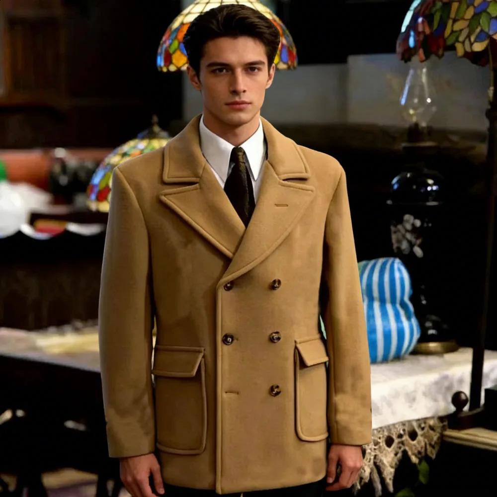 Classic British Style Man Winter Woolen Short Coat Thick Mens woolen suit Jacket Business Leisure Men Blazer For Office Work 260515BANJIA