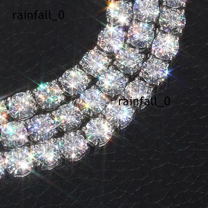 Luxury Iced Our Fine Jewelry 2MM 3MM 4MM 5MM Lab Diamond S925 Silver Vvs Moissanite Tennis Chain Necklace in Stock
