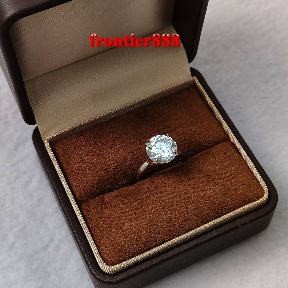 Classic Four Prong Setting Single Stone 14K Solid White Gold 1CT-5CT Big Round Grade D VVS1 Lab Grown Diamond Wedding Ring