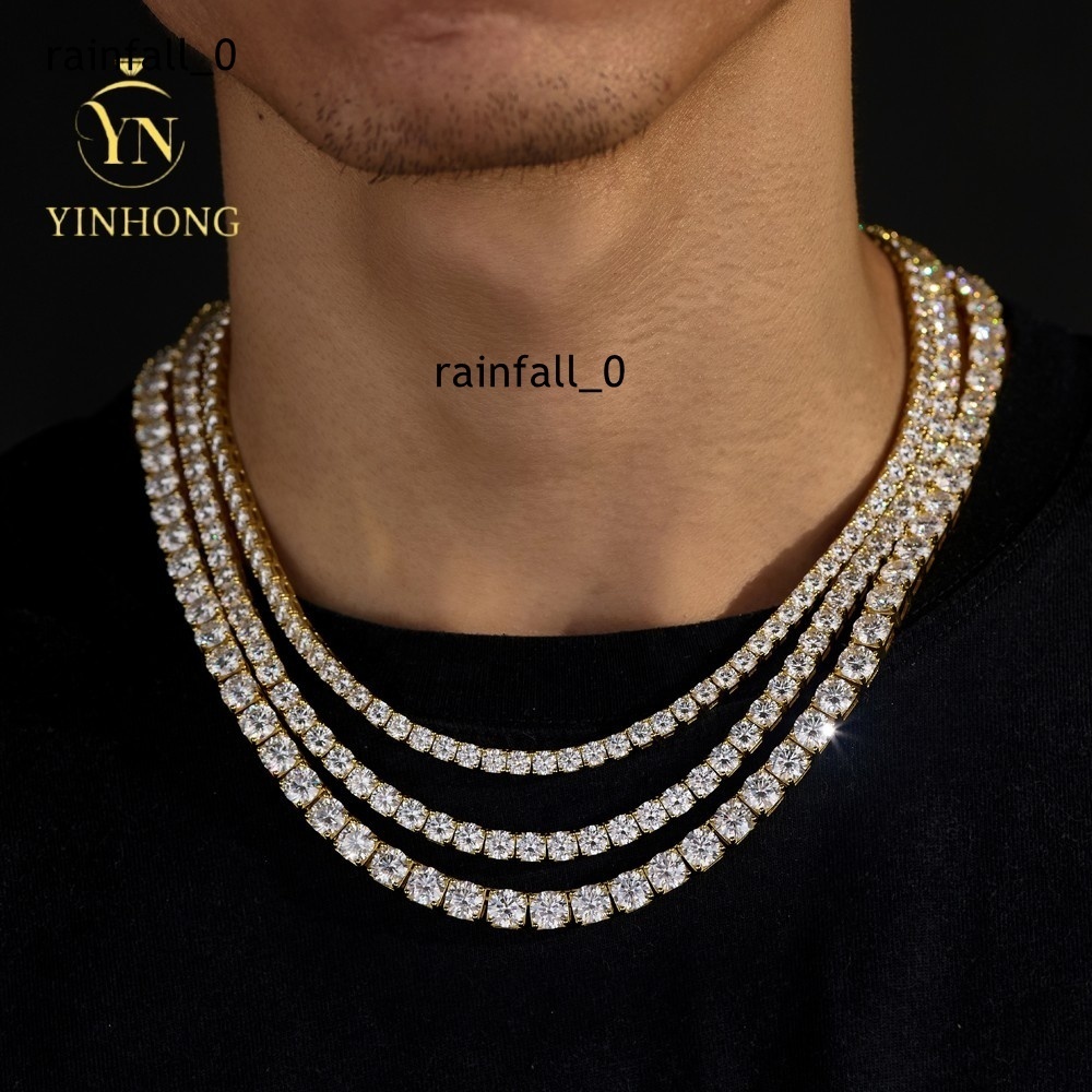 Cheapest Price Hip Hop 2mm 3mm 4mm 5mm 65mm 925 Sterling Silver Lab Diamond Vvs Moissanite Tennis Necklace Chain