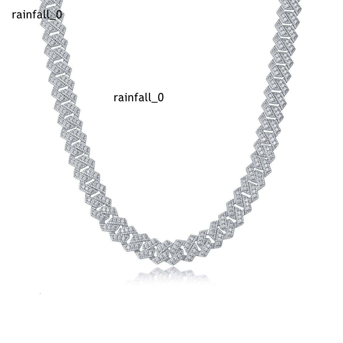 Iced Out Cuban Necklace Moissanite Cuban Link Necklace S925 Silver Plated with 18K White Gold Hip Hop Jewelry Necklace