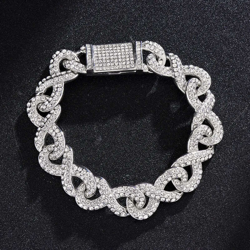 Full Iced Out Classic Box Clasp Moissanite Link Fine Hip Hop Men Jewelry Cuban Necklace Bling Dia Chain