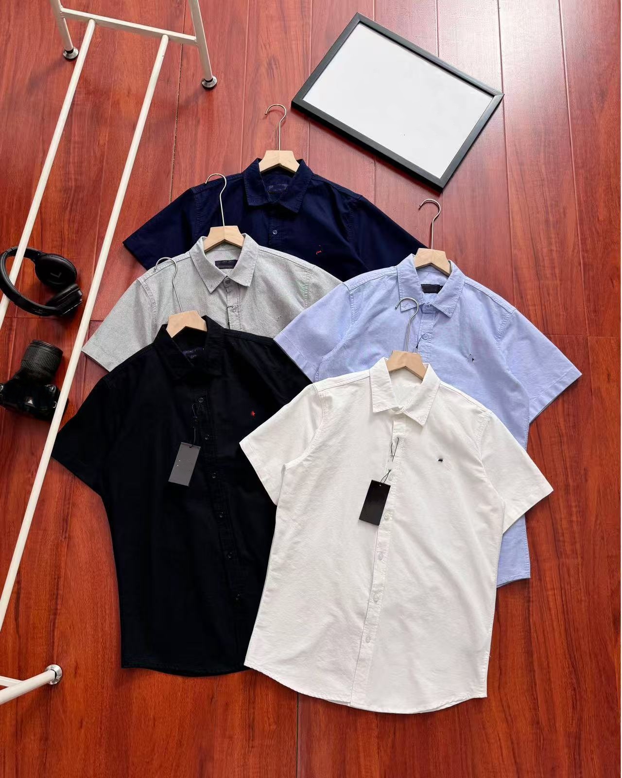 R Men's Classic Short Sleeve Solid Color Cotton Linen Slim Fit Casual Summer Shirt-image-1106445898