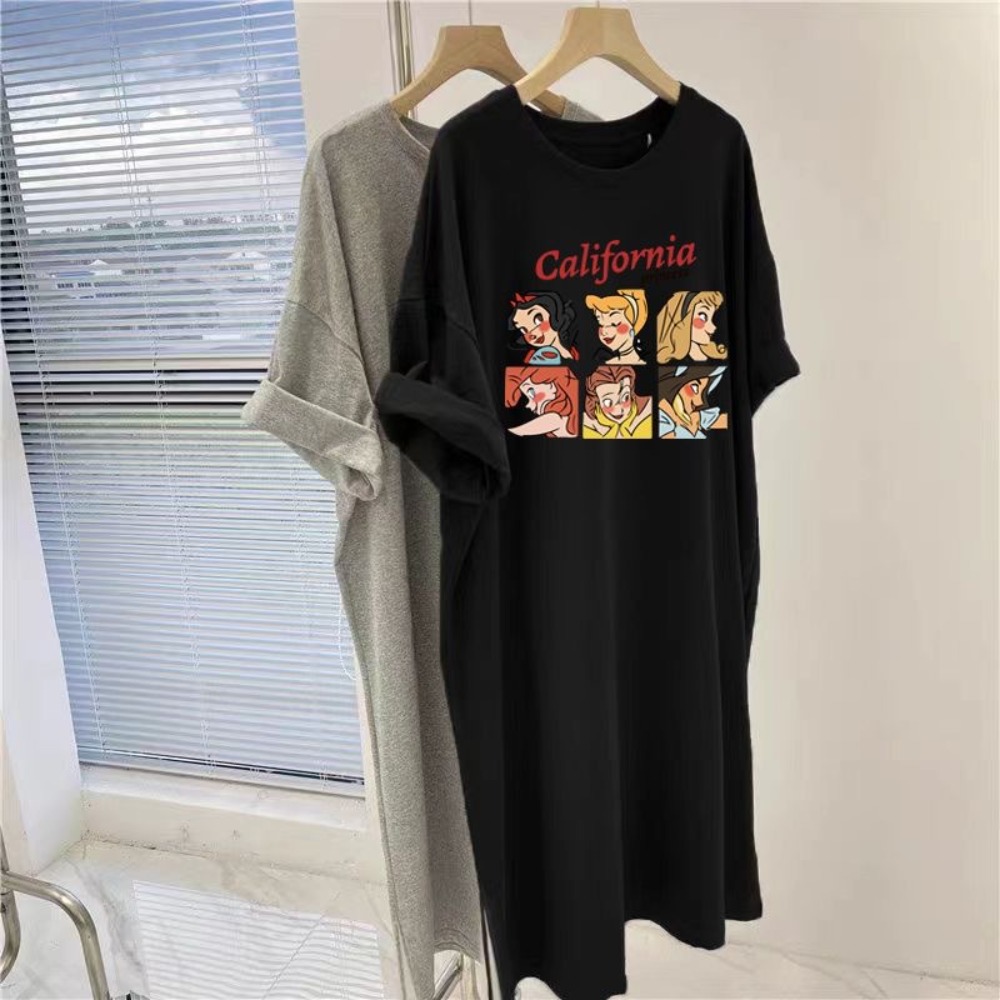 (68) Plus Size Summer New Mid-Length T-Shirt Dress for Women-image-1106439606