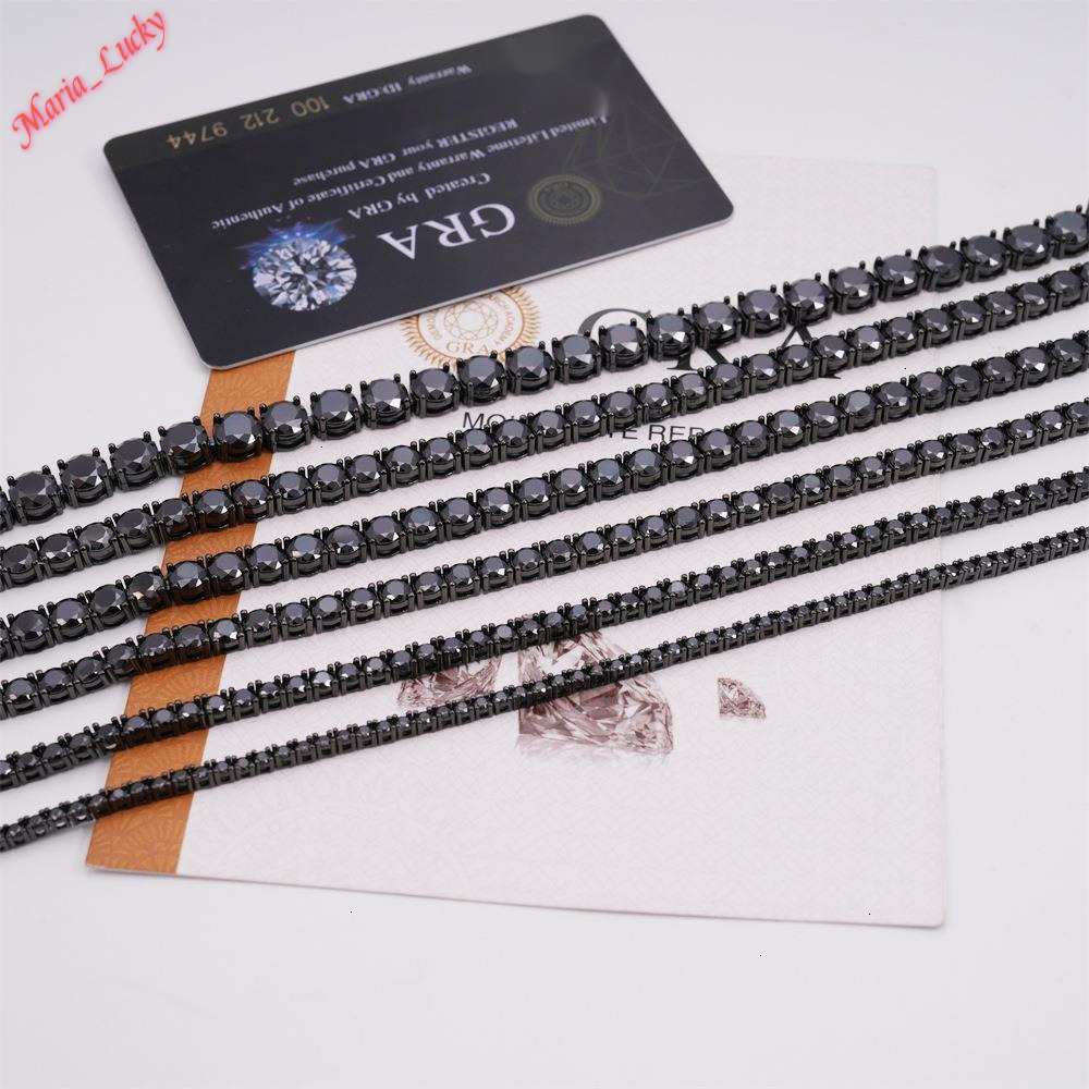 The Surprise Price Pass Tester RTS Factory Hip Hop 925 Sterling Silver 3mm 4mm 5mm Diamond Necklace Iced Out Black Moissanite Tennis Chain Druzy Jew