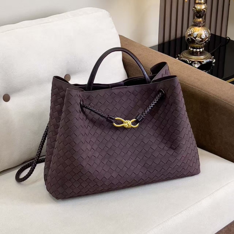 2026 New Model Designer Knitted Woven Tote Treatment Bag 40cm Large Brown Suede Tote Bag 45cm Four-season Men and women styles Hardware and Linings