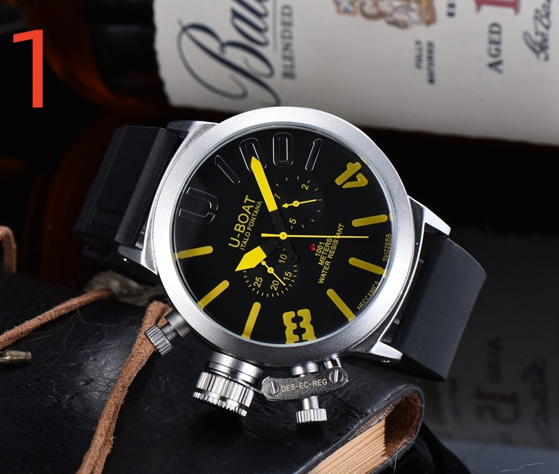 2026 Montres mécaniques automatiques à cinq points pour hommes, grand bateau, marque de luxe, argent, noir, caoutchouc, montres-bracelets rondes