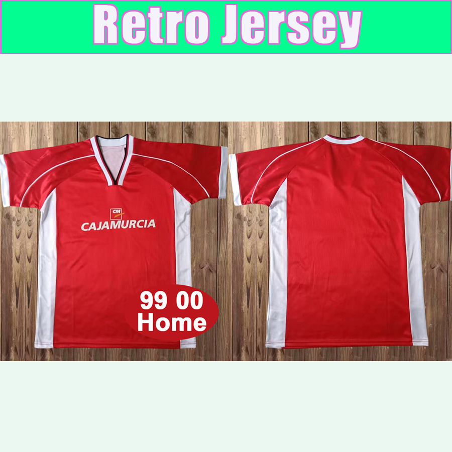 1999 2000 Real Murcia Mens Retro Soccer Jerseys PEPE AGUILAR MIKEL KORTINA JUANMA VALERO JAVIER MATITO Home Vintage Football Shirts Uniforms