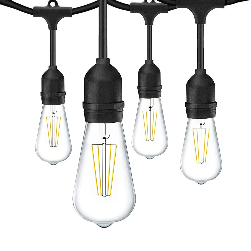 10m 15m Heavy Led String Lights E27 ST64 Filament Lamp 4W Fairy Garland Hanging Lights Patio Festival Cafe Bar Industrial Decor-image-1106499940