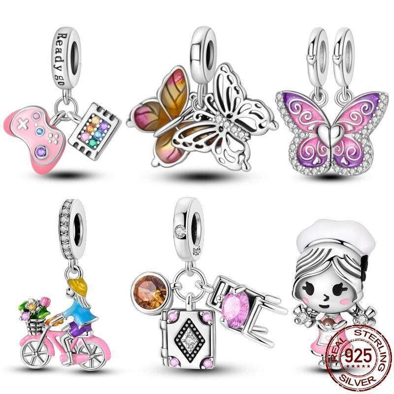 New 100% Genuine S925 Sterling Silver Shiny Star Fit 3mm Pan Bracelet DIY Beads Fashion For Women Fine Jewelry Gift Hot a5597