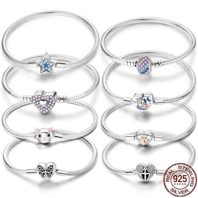New Products S925 Sterling Silver Colorful Snake Bone Chain Fit Original DesignCharms DIY Jewelry Bracelet For Women 66a2f