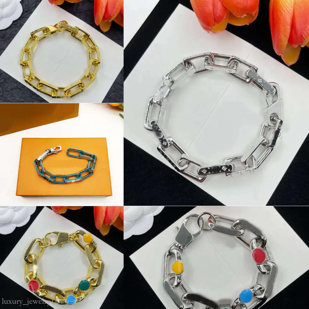 Designer Bracelet for Women Mens Punk Cuban k Chain Letter Rhie Charm Bangle Gold Sier Plated Stainless Steel Unisex Hip hop Party Fashion Jewelry 8