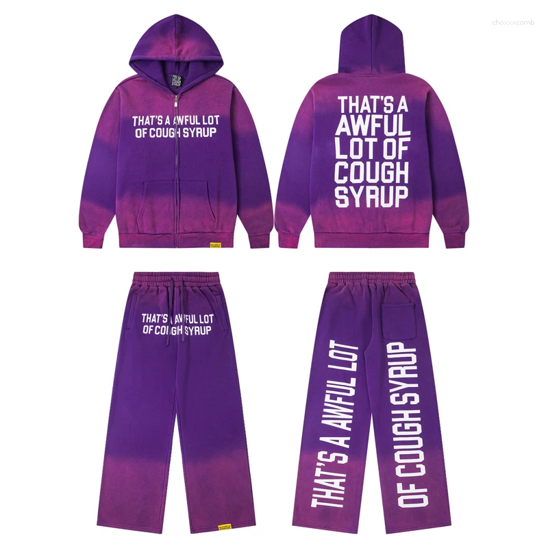 Men's Hoodies American Trend Hoodie High Quality Casual Loose Letter Printed Fleece Hooded Sweatshirt