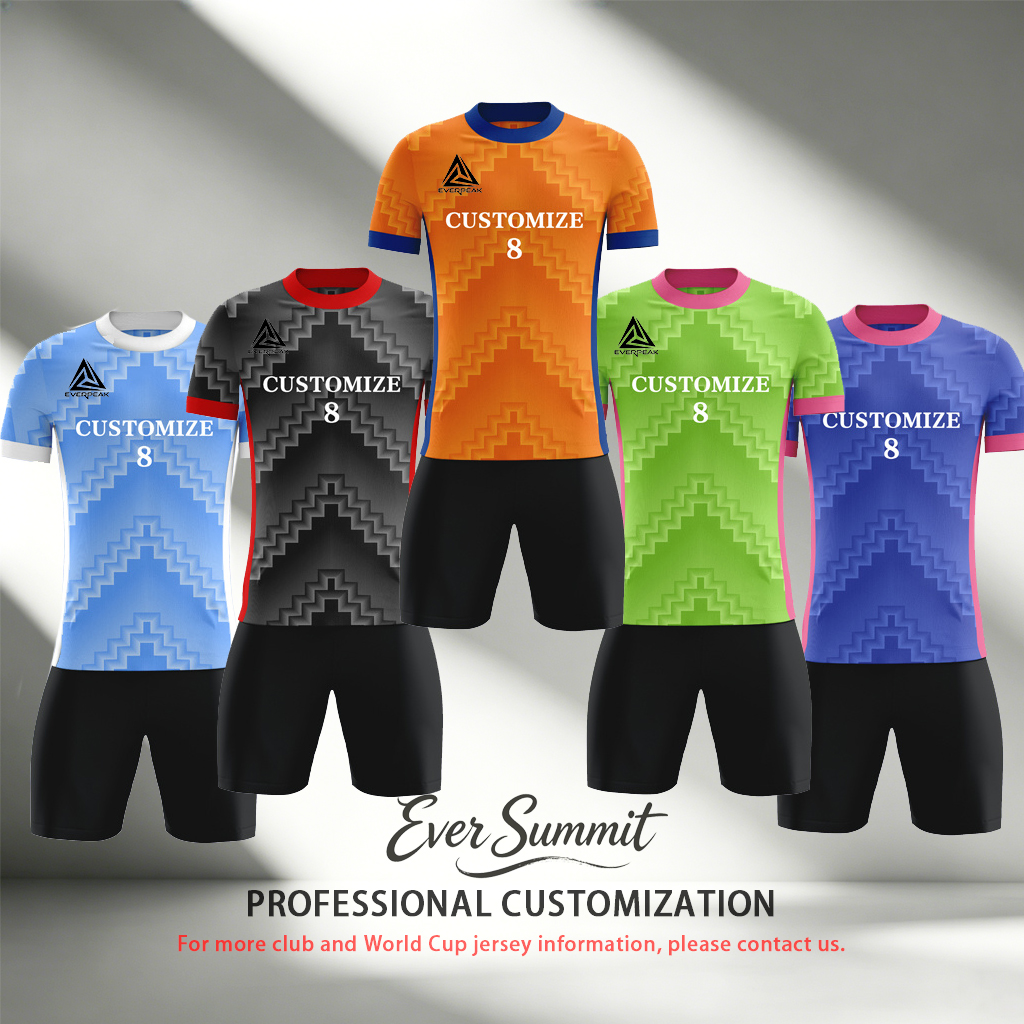 Conjunto de camiseta de fútbol personalizada Chevron Wave, uniforme de fútbol de secado rápido para hombre con pantalones cortos, logotipo de número