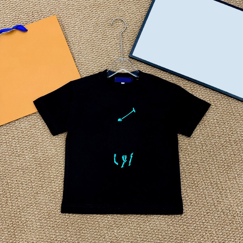 Casual Childrens round Neck Tshirts Cotton Blend Tops For Boys Girls Kids Cartoon Print Short Sleeve T Shirt Cute Animal Graphic Tee 90-150cm