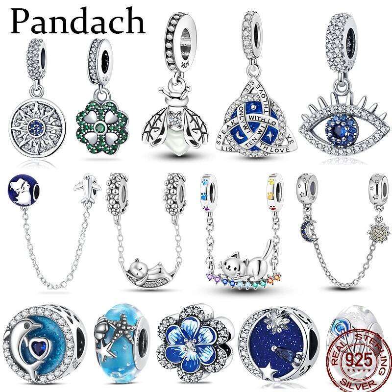 925 Sterling Silver Butterfly Starry Sky Various Elements Style Charm Pendant Beads Suitable Fit Pan Original Bracelet DIY 8a466
