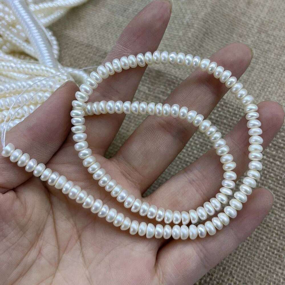 AAAAA 4-5mm High-quality Flawless Bread-shape Natural Freshwater Pearls Beads for Jewelry Making DIY Necklace Bracelet Accessory c7fdd