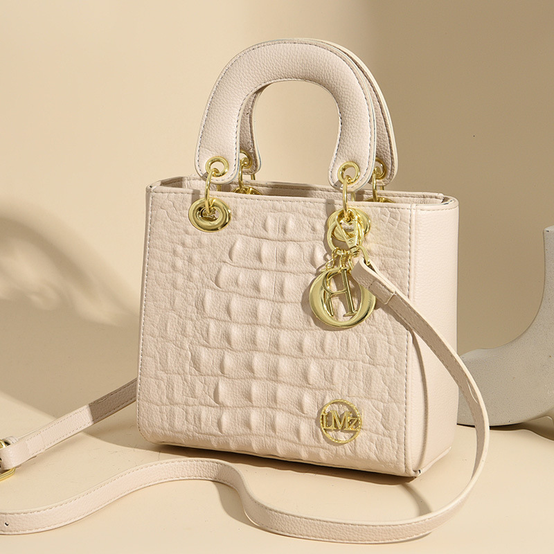 Women Crocodile Embossed PU Leather Top Handle Handbag, Elegant Square Structured Crossbody Shoulder Bag with Detachable Strap 111