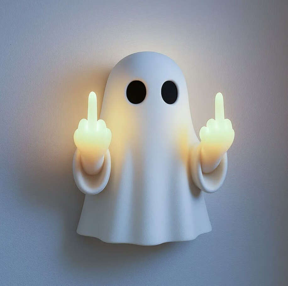 Novelty Ghost Night Light, Whimsical Spooky LED Lamp for Home Decor-image-1106590920