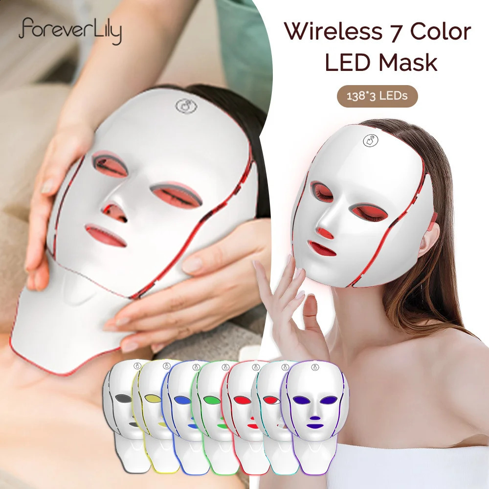 Face Neck Beauty Mask 7 Colors Light LED Mask Pon Red Light Facial Skin Care Skin Aging Skin 260518