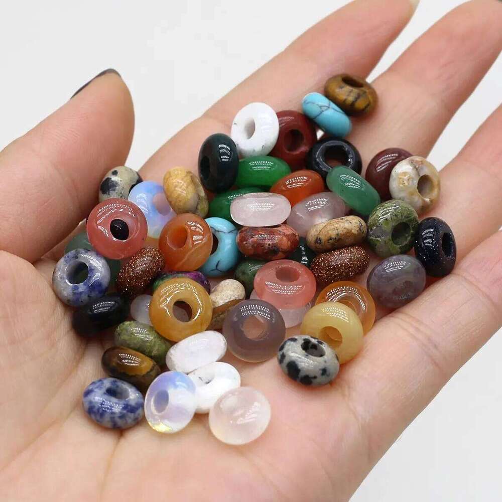 20pcs/Pack Abacus 5x10mm Natural Red Agate Tiger Eye Amethysts Rose Quartz Beads for Jewelry Making DIY Necklace Bracelet 04a12