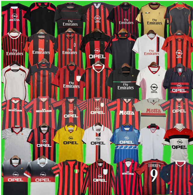 MILANS Rétro maillots de football 2006 2007 2001-2018 RONALDINHO KAKA IBRAHIMOVIC SHEVCHENKO BAGGIO Vintage