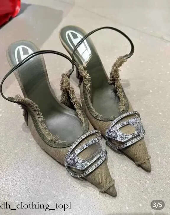 D Letter 2026 new style Shoes Spring and autumn metal buckle pointed women's bales with back straps and sandals with a high the single shoe wom