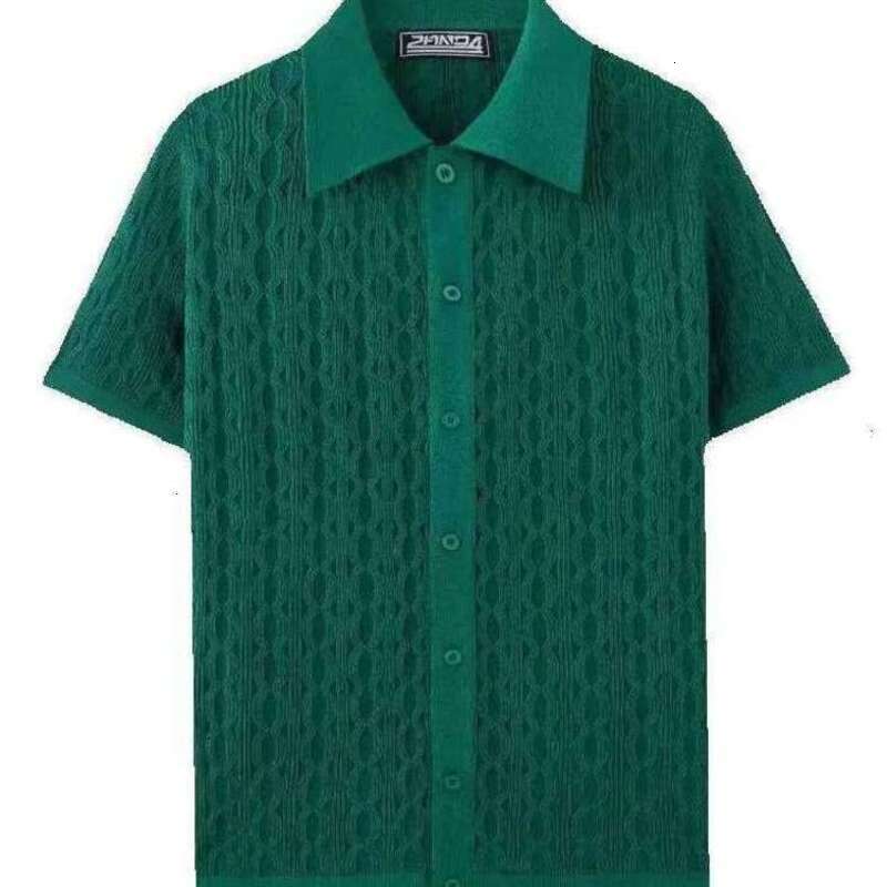 Men T-Shirt Tees Polos Designer Poloshirt Spring Summer Knit Polo Shirt Men Casual Turn Down Collar Button Solid Geometric Pattern short sleeve Top
