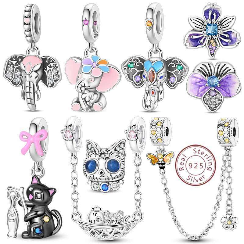 New 925 Sterling Silver Beads Dog Cat Pets Pendant Fit Original Bracelet Necklace DIY Charm Jewelry Making 6b54f