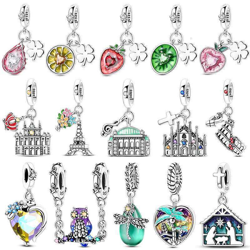 100% 925 Sterling Silver Cathedral Antique Love Strawberry Beads Suitable for 3mm Original Bracelet DIY Jewelry c8ab6