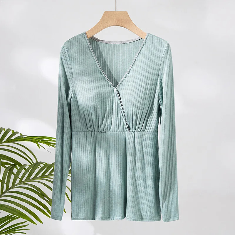 12 Colors Autumn Pajamas for Pregnant Women Stripes Cotton Maternity Clothings Long-Sleeve Nursing Loungewear Ladies Homewear 260516BJ