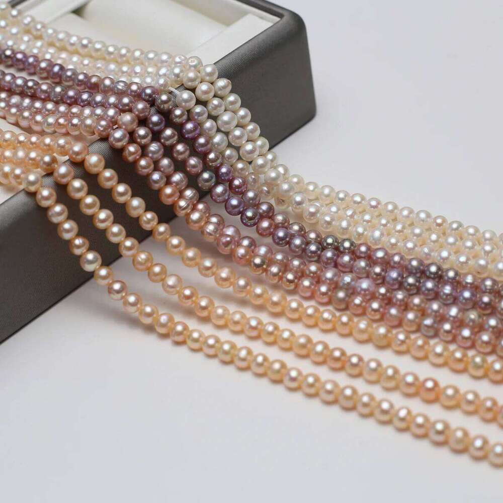 AAA 4-5mm High-Quality Natural Pearls Near-Round Semi-Finished Beads for Jewelry Making DIY Necklace Bracelet Accessories 36cm a76c2