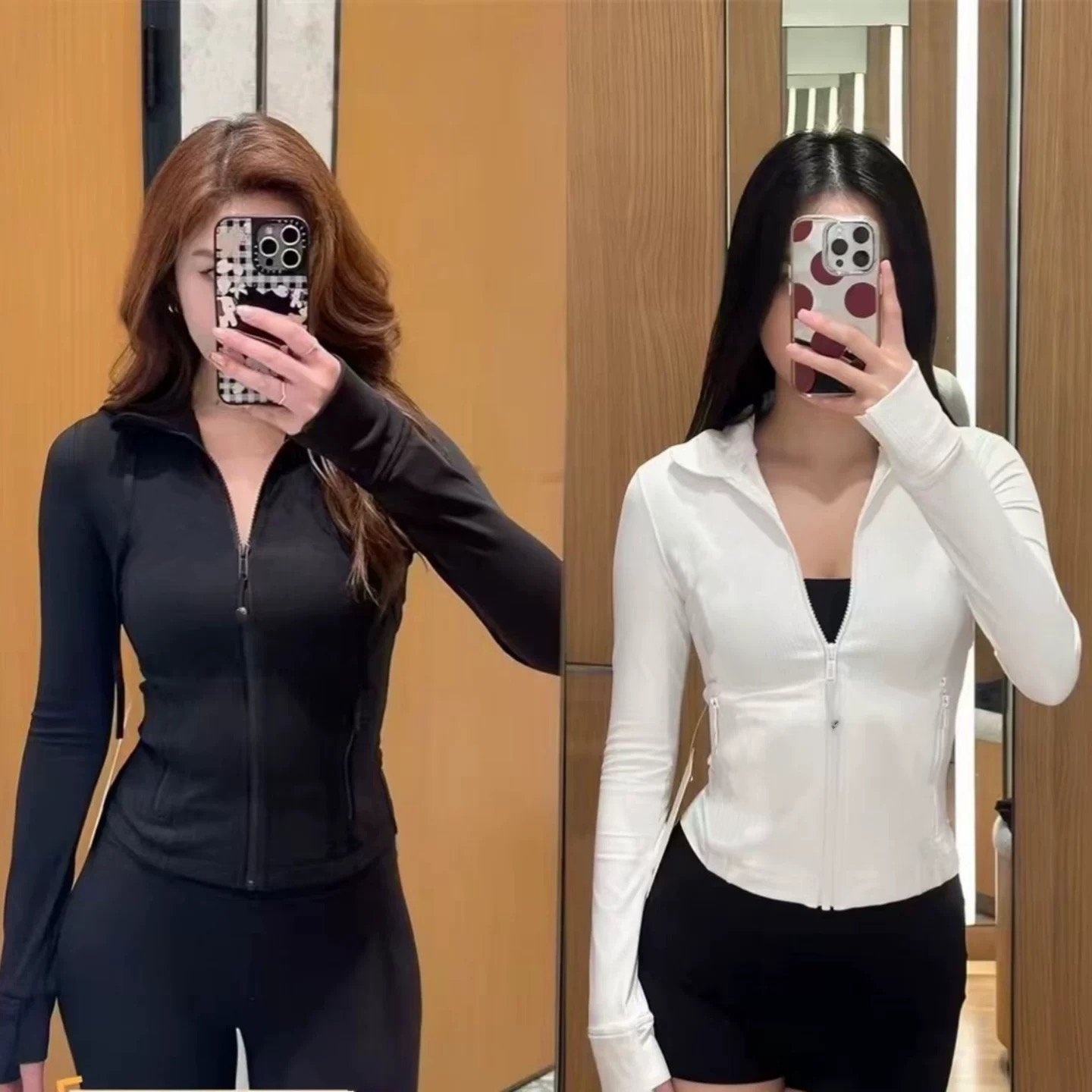 Womens Yoga Jacket Slim Fit Long Sleeves Define Outfit Solid Color Full Zipper Gym Jackets Shaping Waist Tight Fitness Outfit Sportswear For Lady