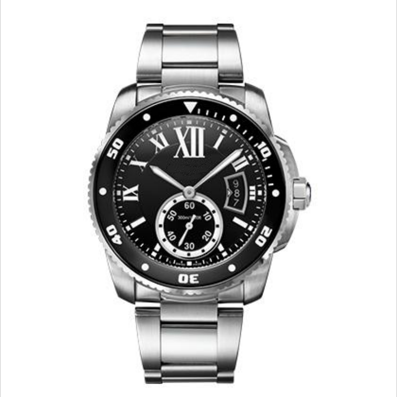 Hot Sale Male watch automatic watches stainless steel watchcase metal band Black face wristwatch 102-2-image-1106524861