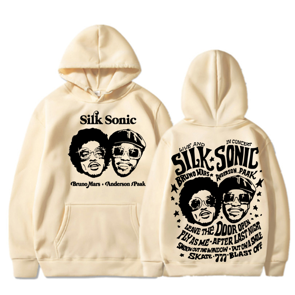 Silk Sonic Hoodies Bruno Mars 24K MAGIC Hoodie Fan Gift Unisex Harajuku Long Sleeve Sweatshirts Oversized Shirt Men's Clothing