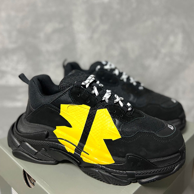 Mens Womens Triple S Tape Type Sneaker 536737W Couple Bicolor Laces Hiking Boots Designer Embroidered Logo Running Shoes Rubber Outsole Sizes 35 46