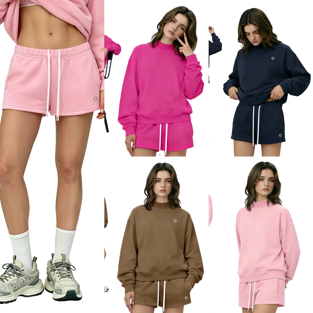 A2195 Pull polaire à col Semi-haut argenté 3D, couleur macaron, American Street Tide, pull à la mode avec cordon de serrage, pull décontracté de