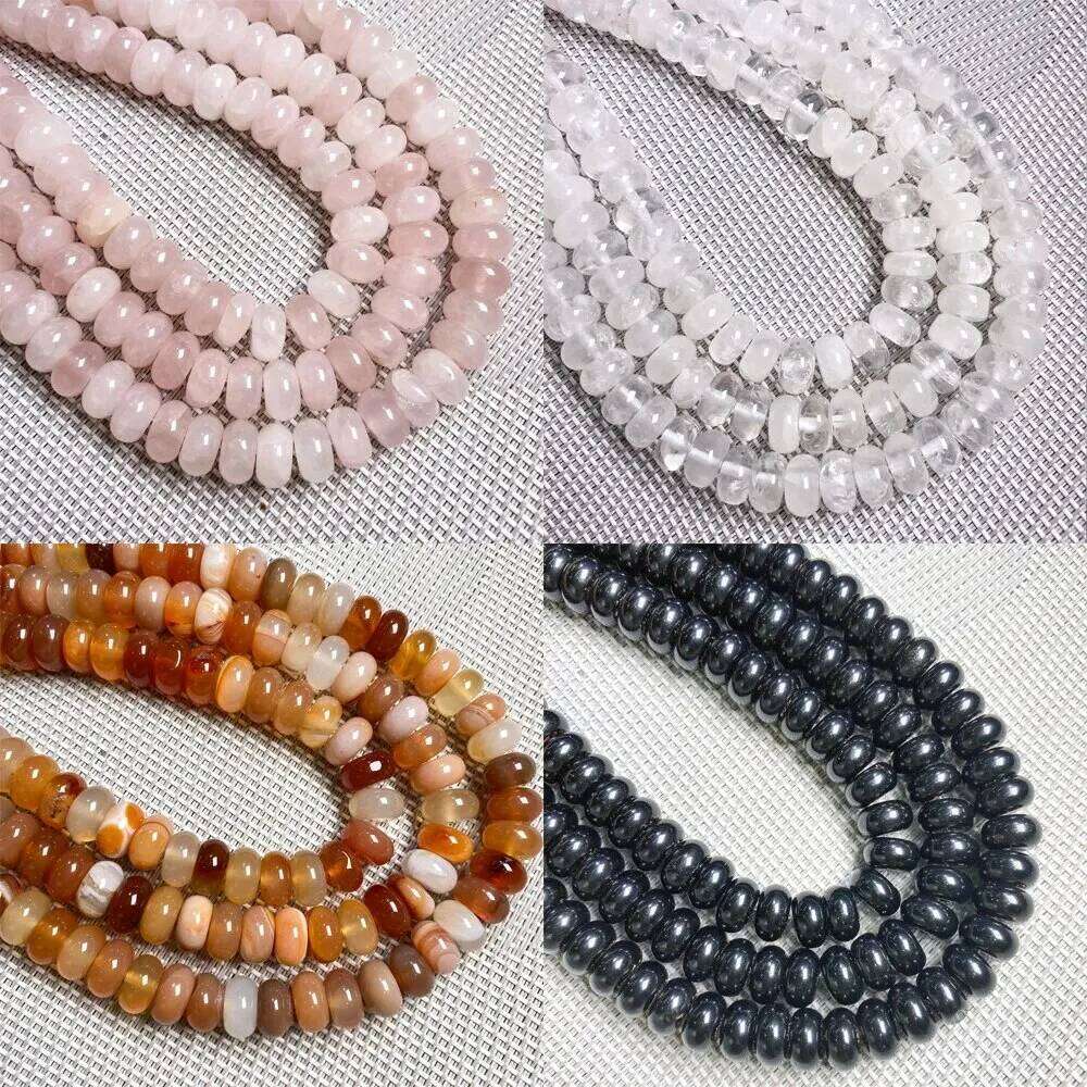6x10mm Natural Stone Crystal Abacus Bead Agate Rose Quartz Loose Spacer Beads for Jewelry Making DIY Necklace Bracelet Accessory fbd8e