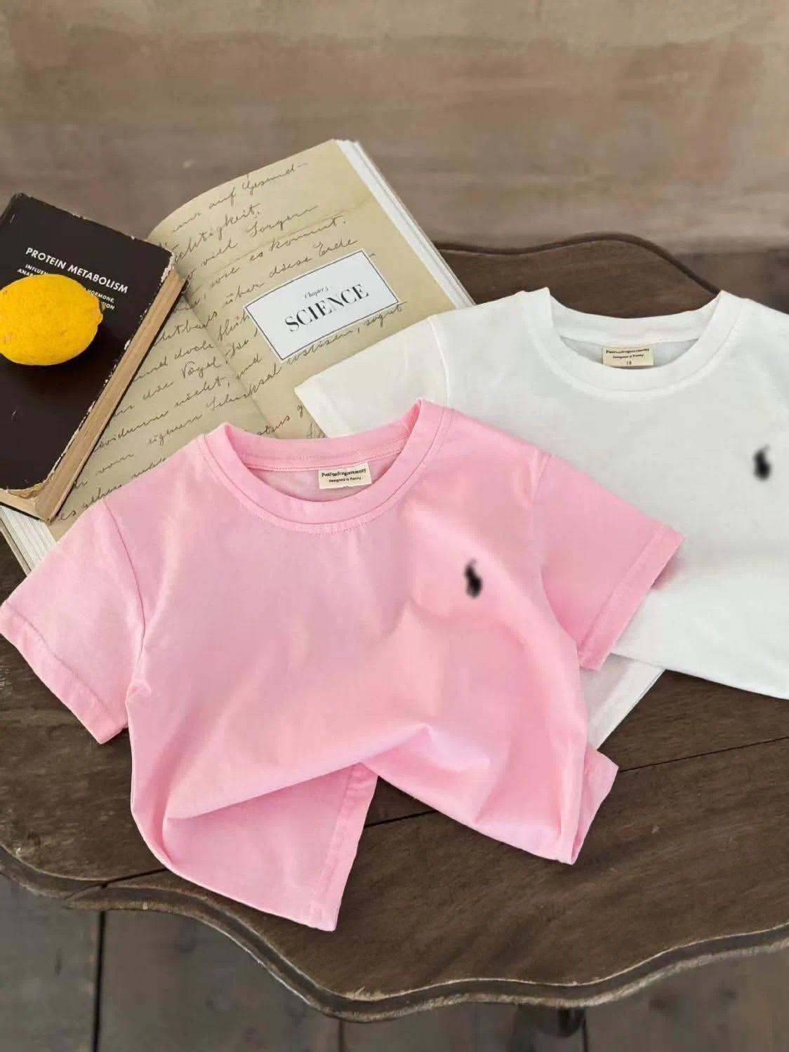 0 6 Years Baby Boys and Girls Solid Color Cotton Short Sleeve T shirts Kids Tops Children's Clothing