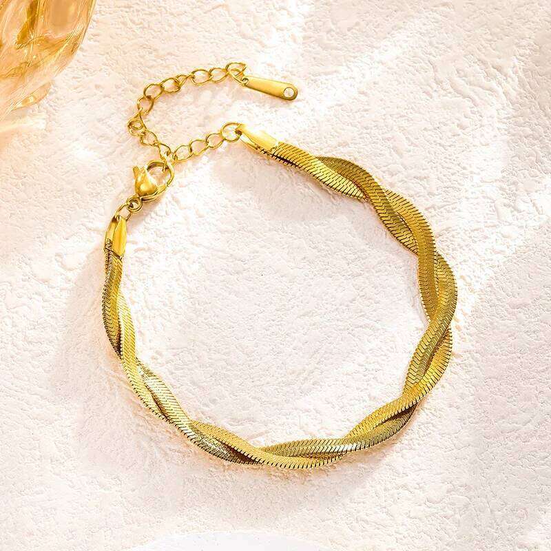 1pc Thin Bracelets Flat Blade Chain Width 4mm Stainless Steel Snake Chains Bracelet Unisex Party Jewelry Gift 17405