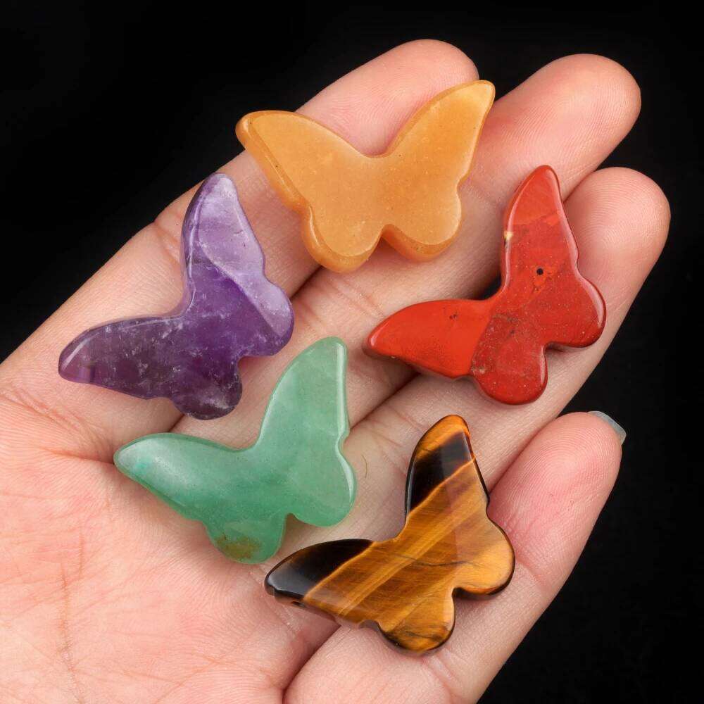 20x30mm Butterfly Natural Crystal Stone Charms Amethyst Rose Quartz Pendant for Necklace Jewelry Making Accessories Butterfly1pc 0dfb7