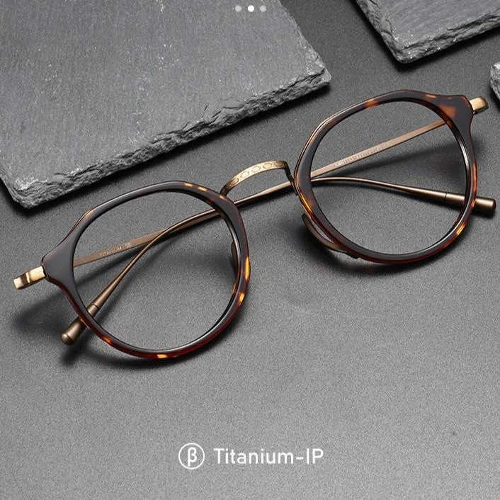 Monture de lunettes en tôle de titane pur pour myopes, style rétro, forme de petit visage, petite monture, disponible pour hommes et femmes L2605