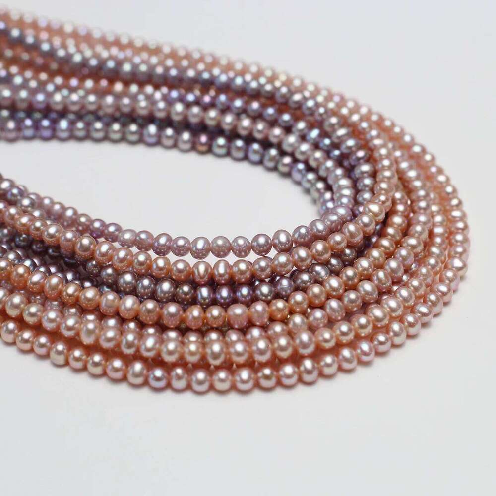 AAA 4-5mm Purple Pink Natural Pearl High-Quality Semi-Finished Beads for Jewelry Making DIY Necklace Bracelet Accessories 36cm b4952