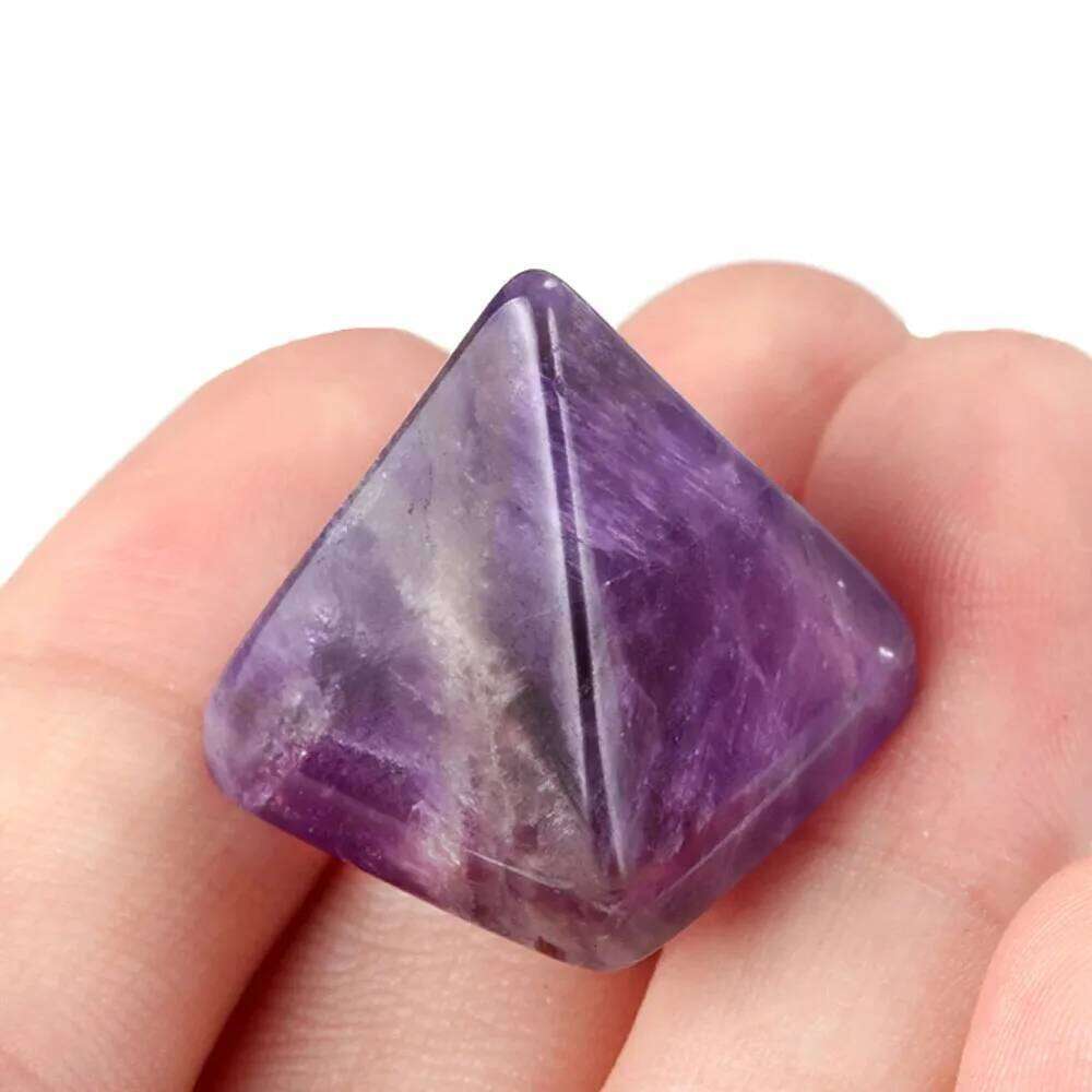 1pc Natural Stone Crystal Reiki Pendulum Amethyst Rose Quartz Beads Pyramid Energy Home Decor Small Ornament Jewelry Accessories 68fec