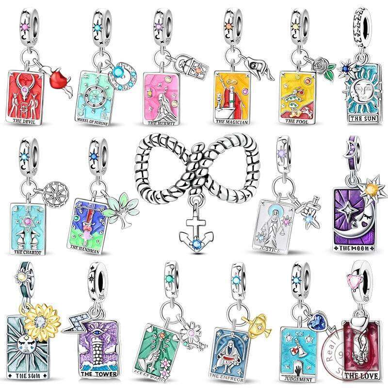 925 Sterling Silver Beads Pendants Sun Moon Stars Magic Tarot Charms Fit Original Bracelets Women Fine Jewelry Gift e1c97