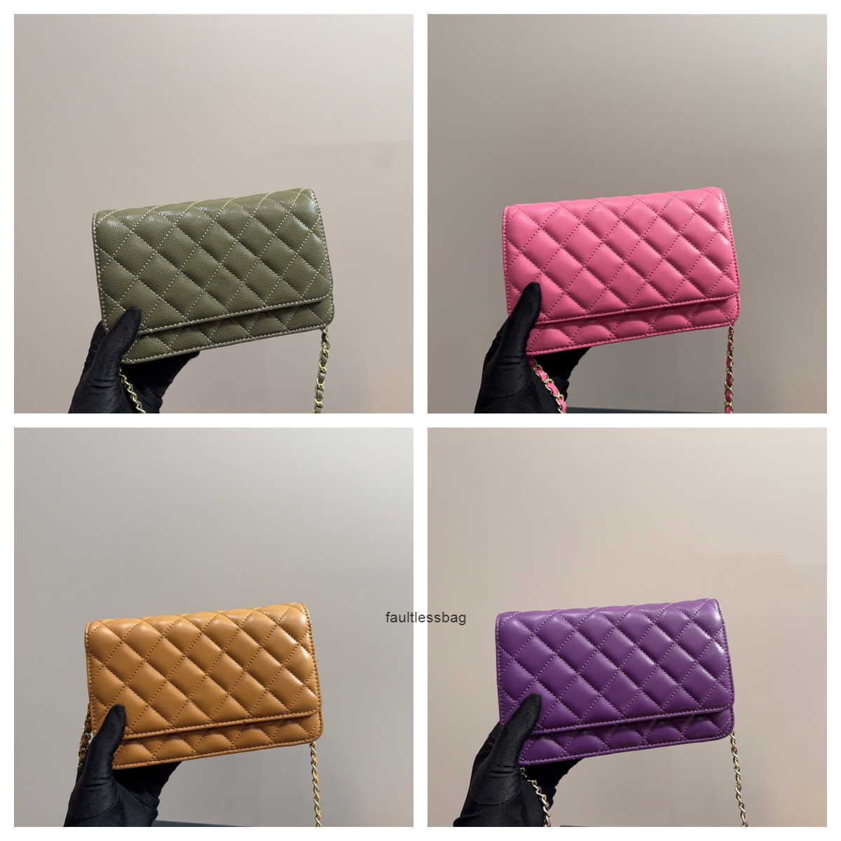 Luxury Designer Crossbody Bag Women Luxury Card Holders Shoulder Bags Caviar Leather Gold Chain Messenger Purse High Quality Wallets Quilted Wallets