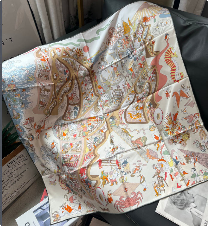 2025 new designer mulberry silk gloves time doublesided same color 18 MMI Silk womens scarf shawl handmade curled twill silk square scarf 9090 66666