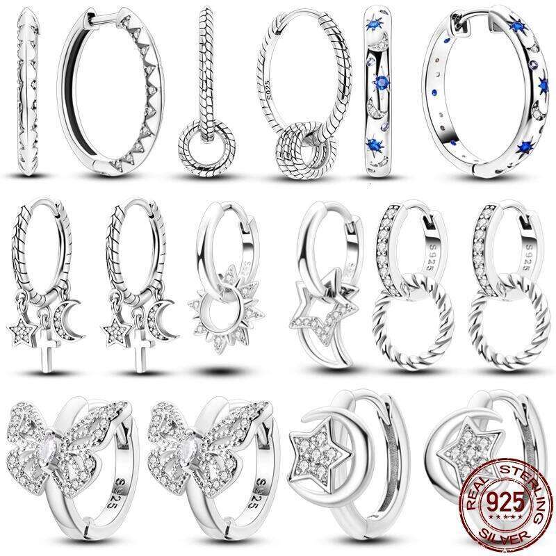 New Original S925 Sterling Silver Sparkling Butterfly For Women Simple Earring 2024 Trending Fashion Jewelry Birthday Gift Hot 83922